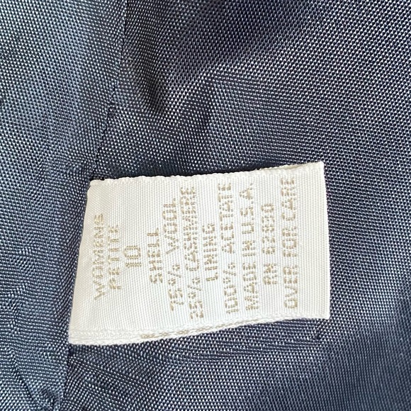 NEW Vintage Lands End with Tags Wool Cashmere Navy Single Button Blazer - Picture 15 of 17